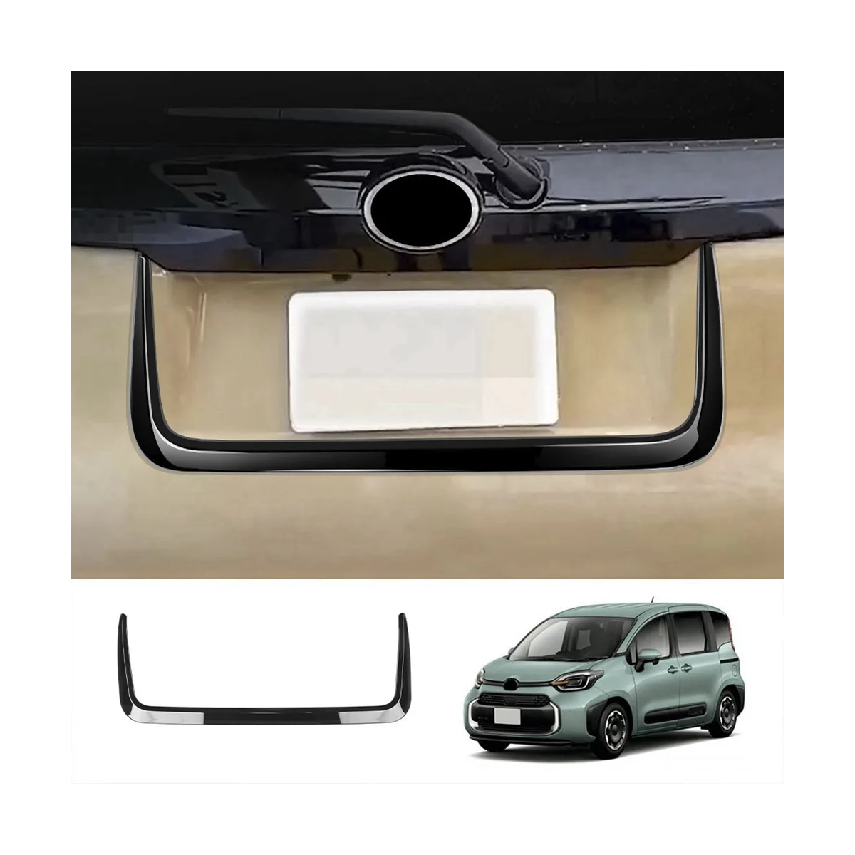 

For Toyota SIENTA 10 Series 2022 2023 Exterior ABS Gloss Black Rear Door Trunk Strip Tailgate Moulding Trims Cover