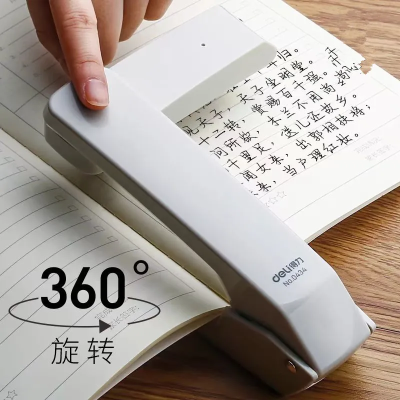 nouveau 360 °   Agrafeuse rotative créative pour reliure de la colonne vertébrale moyenne, avec agrafes 24/6 24/8, outils de reliure de livres multi-positions