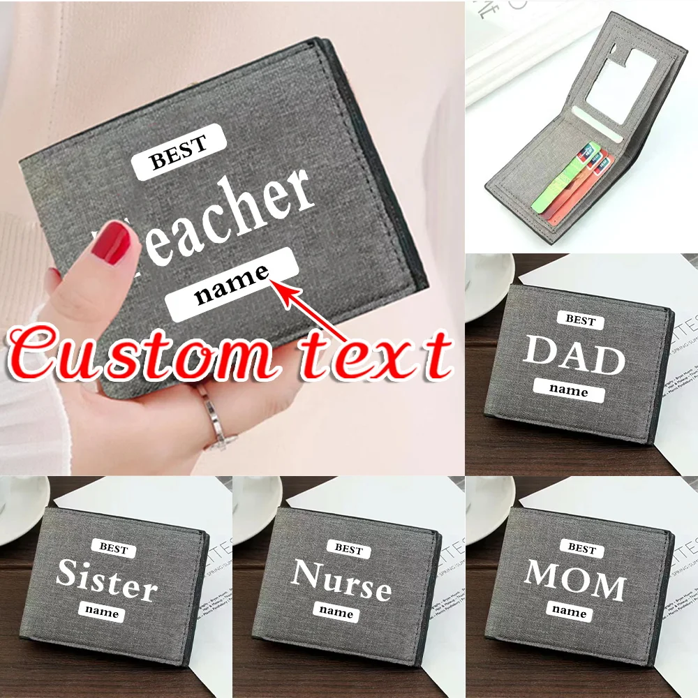 

Персонализированный кошелек с именем по индивидуальному заказу. Простые короткие мужские кошельки. Простой и прочный чехол для кредитных карт. Короткий кошелек высшего качества.