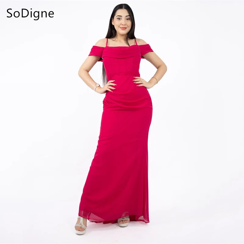 

SoDigne Fruit Color Prom Dresses Spaghetti Strap Off Shoulder Prom Gowns Floor-Length Cocktail Party Dresses 2025 Customized
