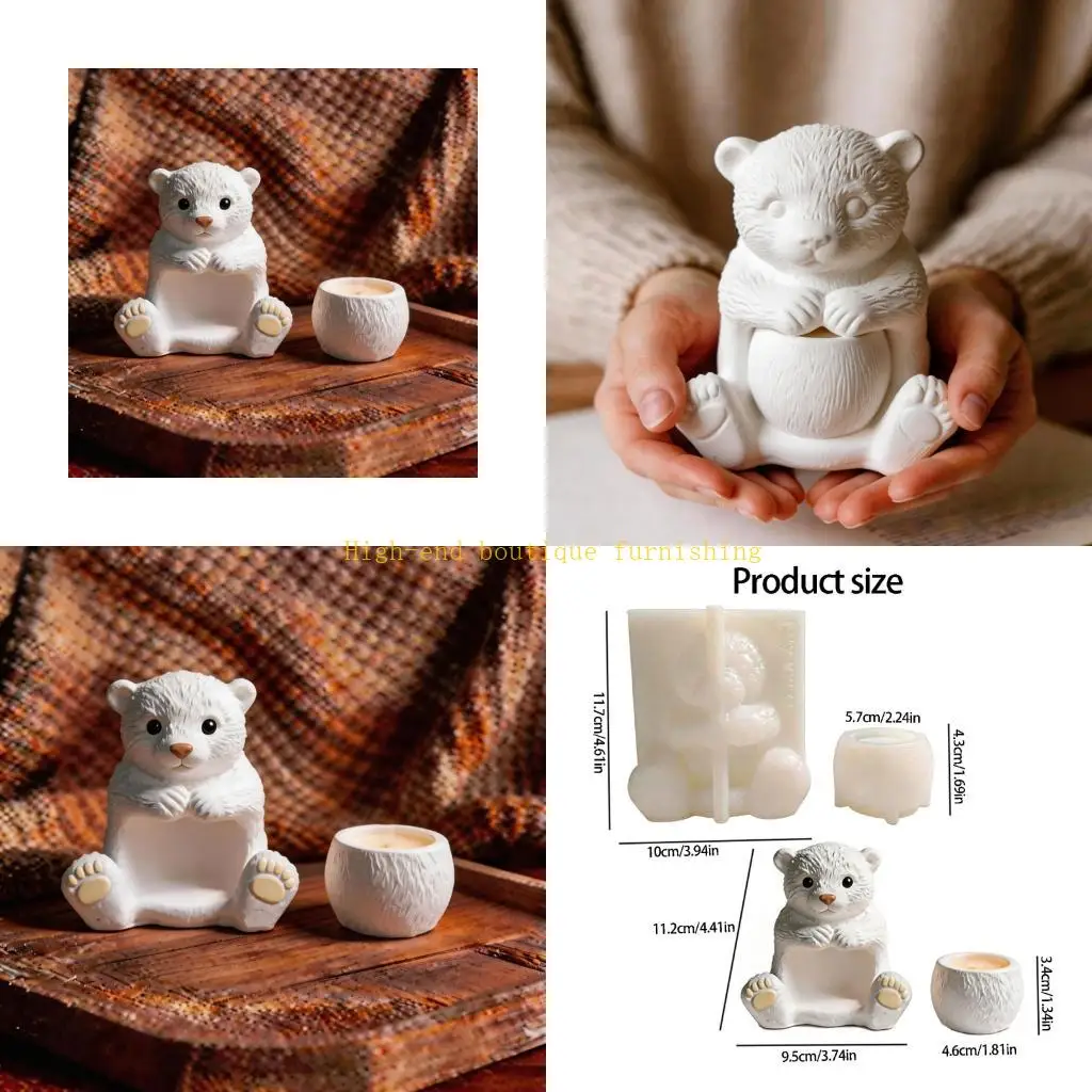 

L9NB Bear Silicone Molds For Handmade Cup Soap Gypsum Decoration