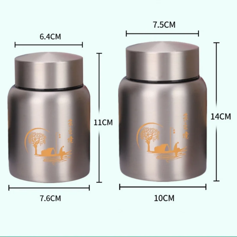 [ ] الغذاء الصف 201 الفولاذ المقاوم للصدأ الشاي جديد سميكة مختومة خزان مقاوم للرطوبة المحمولة