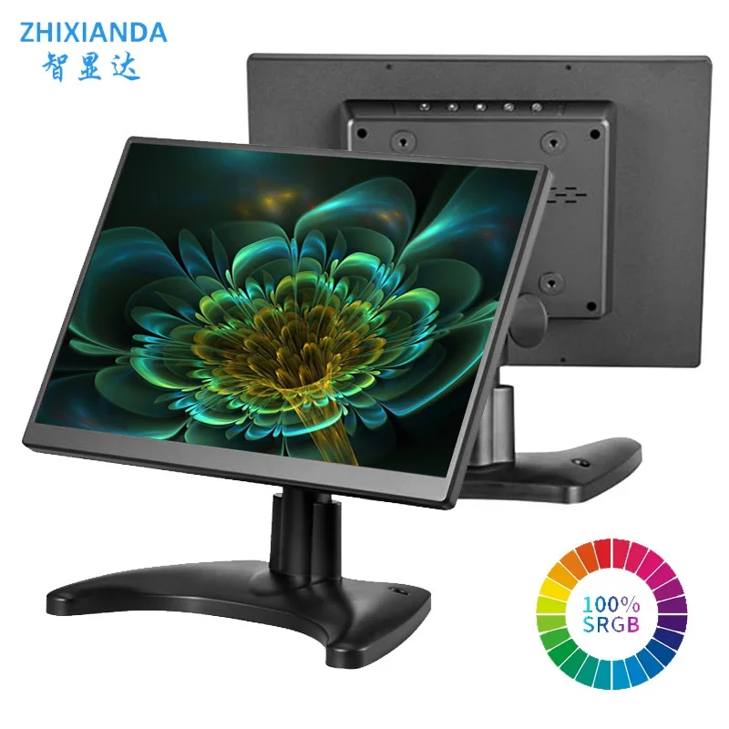 Zhixianda 10.5 Inch FHD 1920*1080 TFT LCD IPS Screen Desktop Display Wall Mount HD-MI VGA Monitor