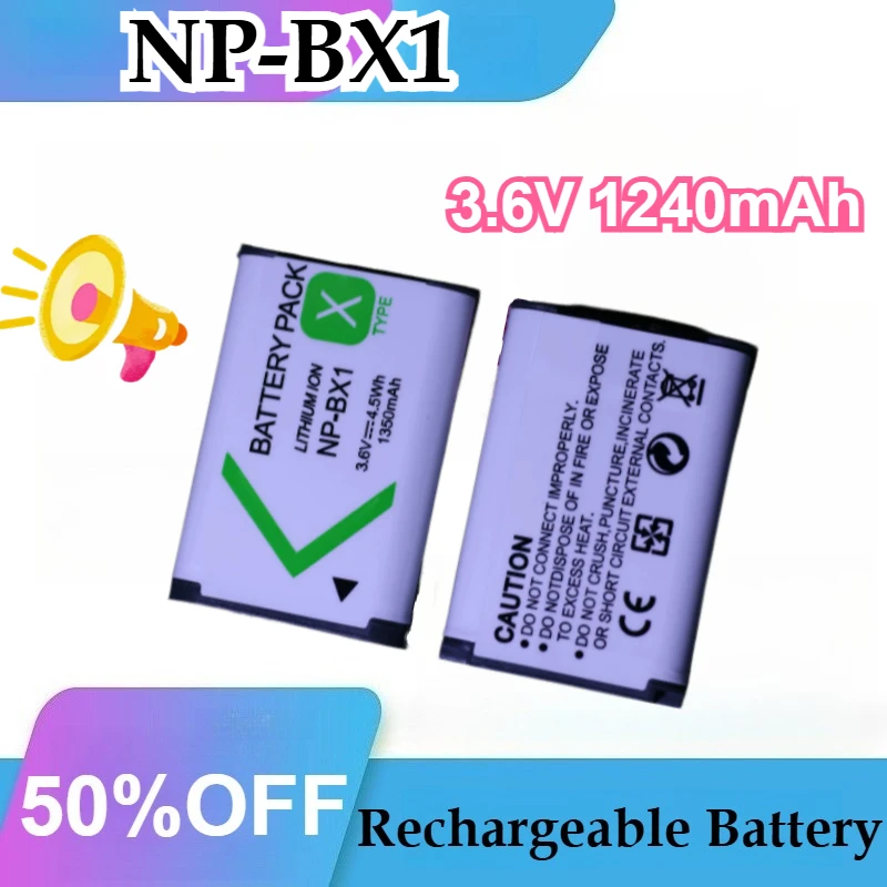 

NP-BX1 3.6V 1240mAh Camera Battery for Sony RX100 Series FDR-X3000R AS500 WX300 WX350 HX400