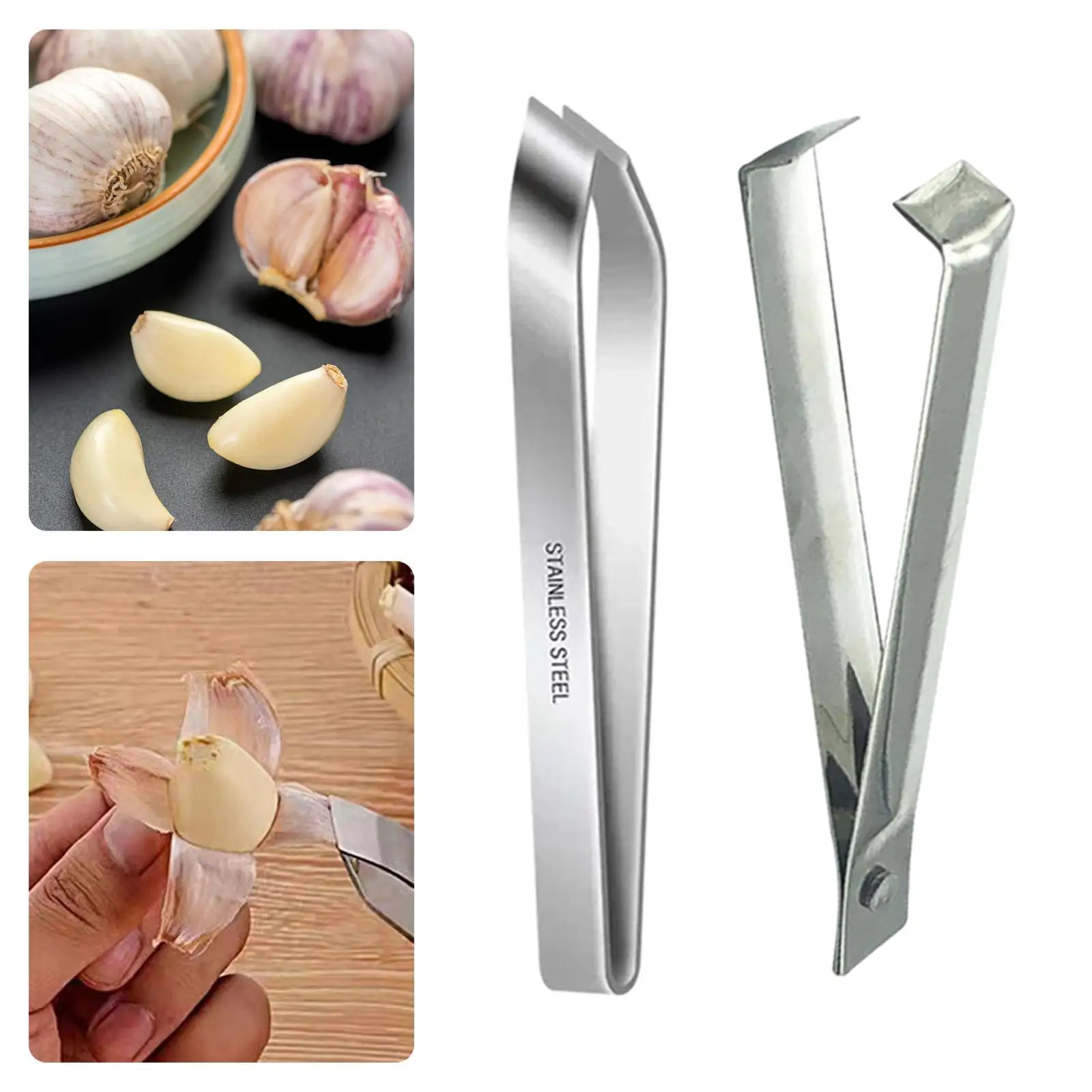 2x Fish Bone Tweezers Garlic Peeler, Remover Tool, Durable,Precision Cooking