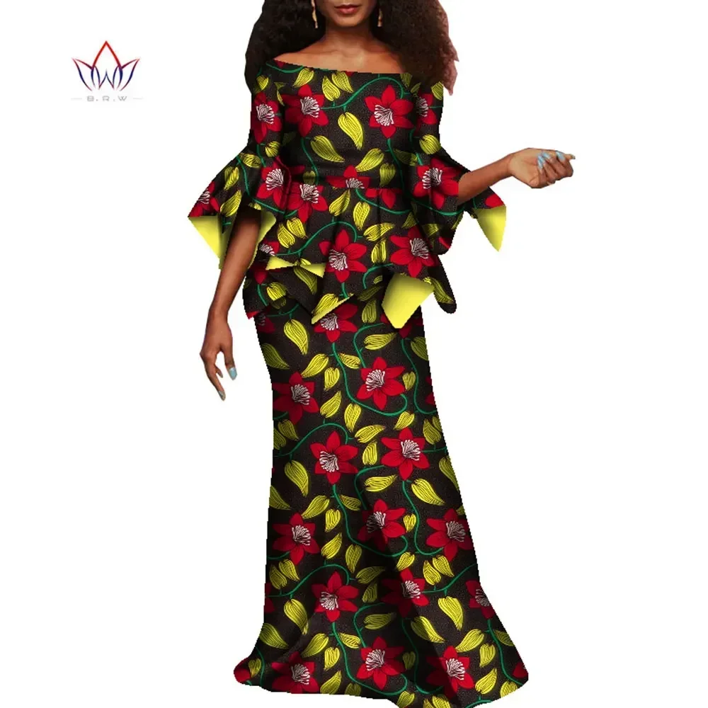 African Clothes for Women 2 Pieces Sets Tops and Skirts Matching Sets Wedding Party Dresses Ankara Outfits Gown WY8699