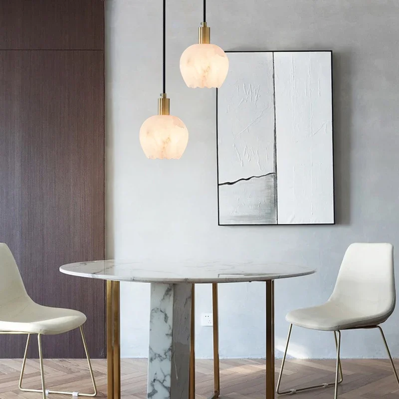 

Nordic Marble Luxury Art Pendant Light Suitable for Living Room Dining Table Kitchen Island Chandelier Indoor Gloss Design Lamp