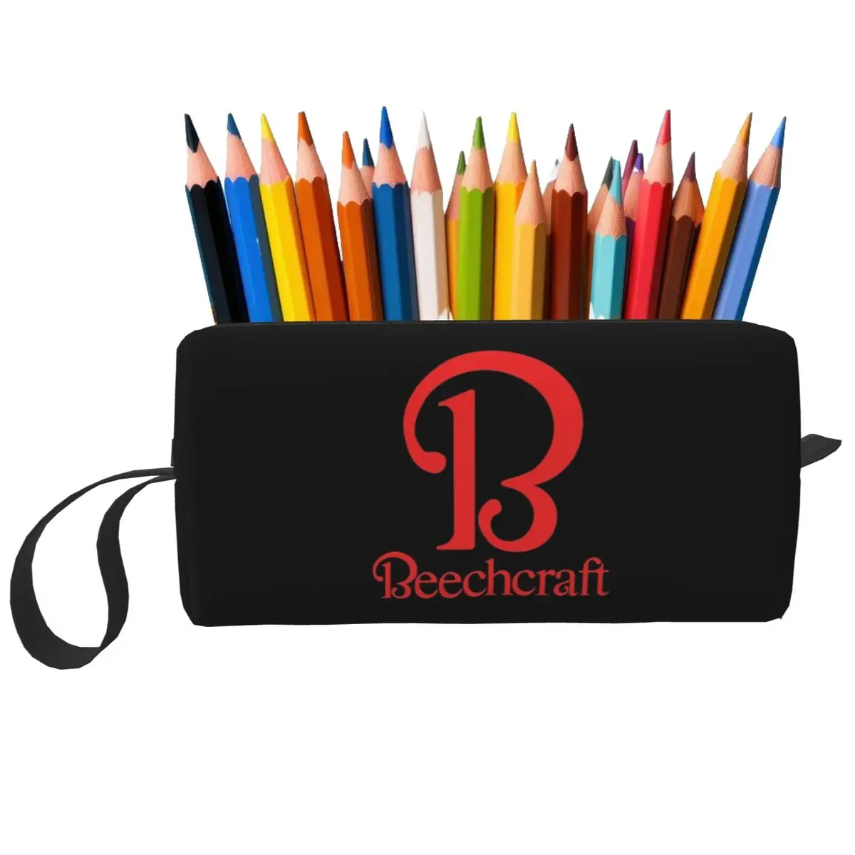 Beechcraft Aircraft Aviation POCKET SIDE Makeup Bag Cosmetic OrganizerToiletry Cosmetic Bag for Women Beauty Travel Pencil Case
