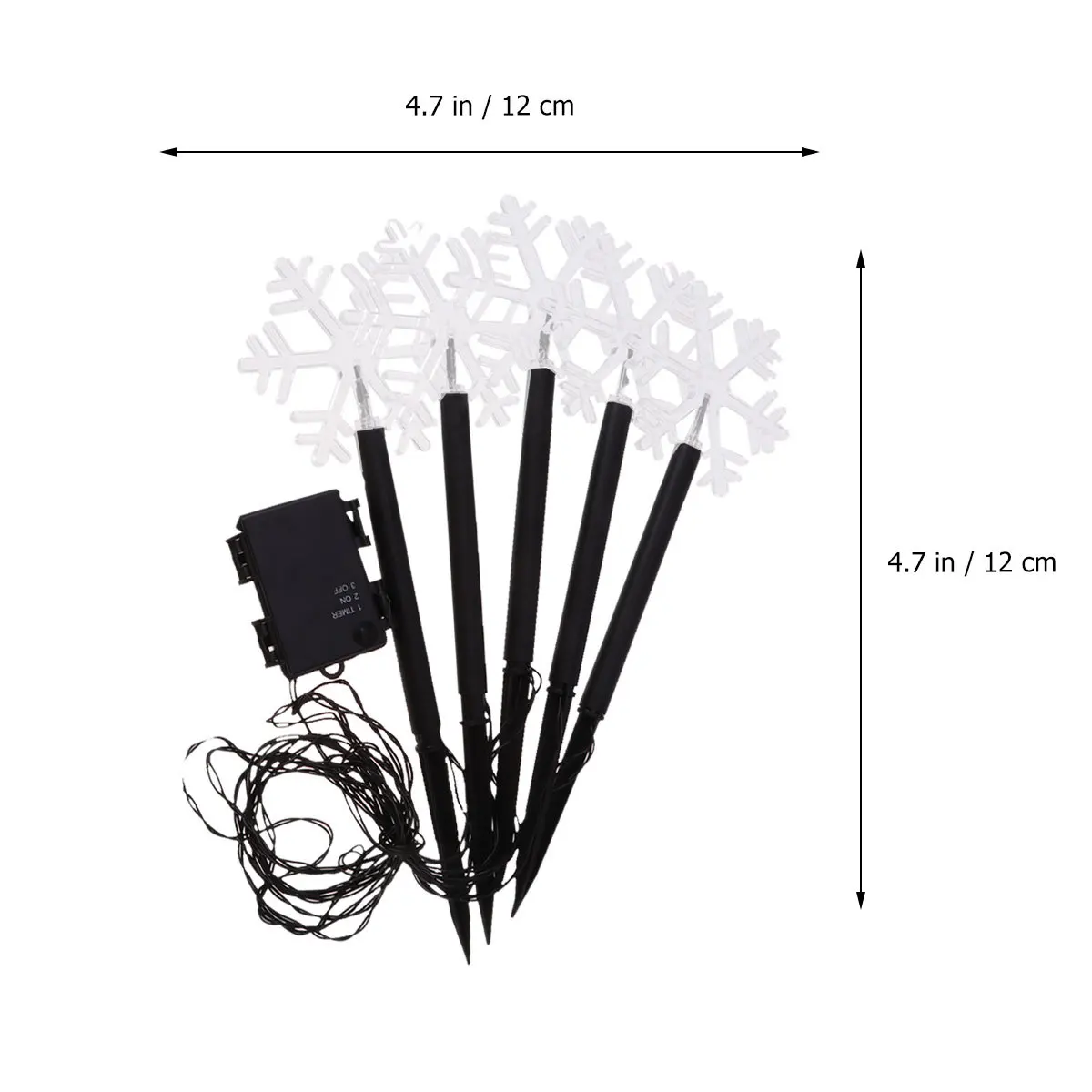 LED الاكريليك في الهواء الطلق عيد الميلاد ندفة الثلج حديقة حصة سلسلة ضوء ممتاز لساحة فناء الحديقة حديقة سلسلة مصباح #4