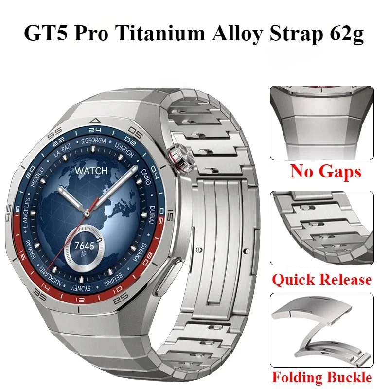 Titanium Alloy Strap for Huawei Watch GT5 Pro 46mm,62g,GT5 Offical Same Watchband for Huawei Watch GT 5 pro 46mm