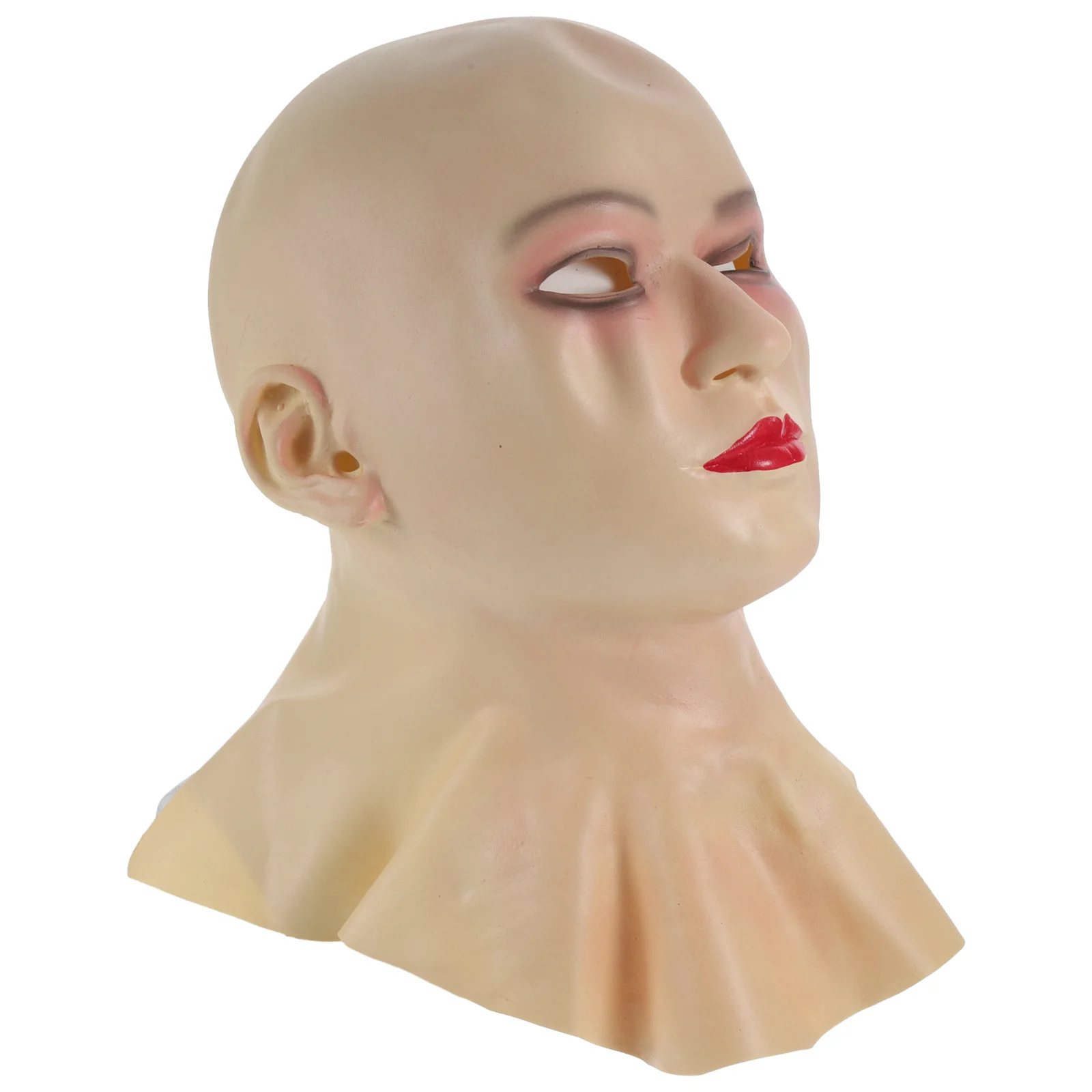 Latex Bald Mask Smooth Stretchable Fit For Men Women Costume Party Halloween Cosplay Prank Prop Accessory