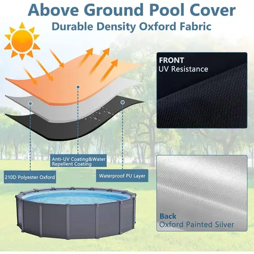 Imagen 2 del producto Cubiertas solares redondas para piscina, piezas de repuesto plegables a prueba de polvo, Protector de manta, accesorios para jacuzzi al aire libre, 6/8/10/12 pies