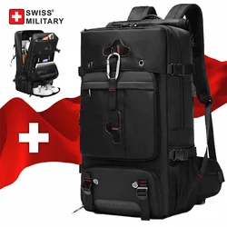 Mochila de viaje militar SWISS, impermeable, expandible, carga Usb, gran capacidad, para deportes al aire libre, Fitness, bolsa de zapatos