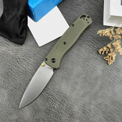 Army Green BM 535 Bugout Folding Knife 440C Blade Nylon Fiberglass Handle Climbing Hiking Rescue Knife EDC Pocket Tool