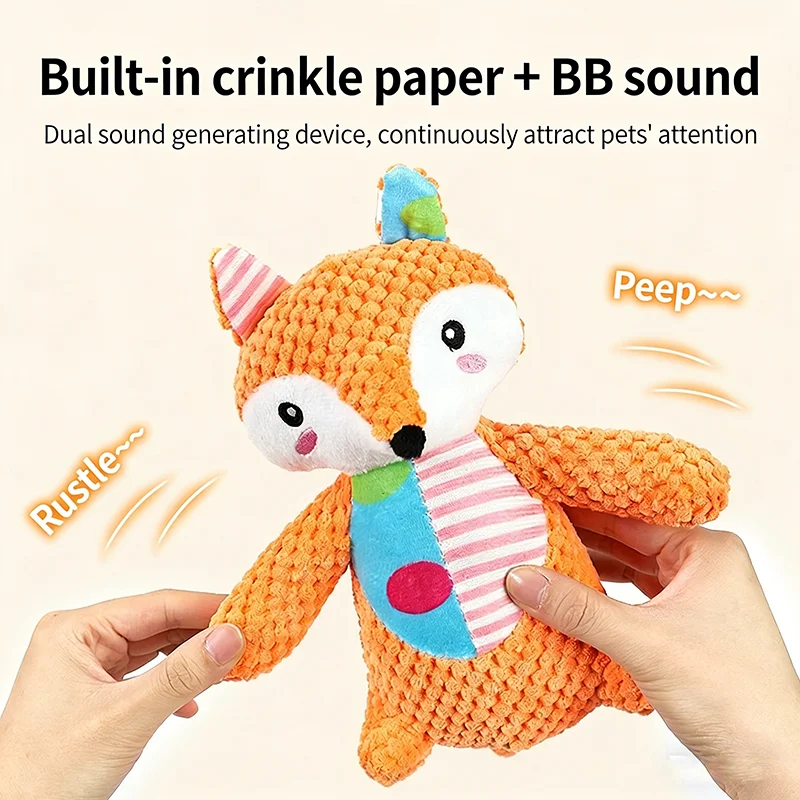 Hunde-Plüschpuppe Quietschspielzeug Bissresistentes Welpen-Kauspielzeug Haustier-Begleitspielzeug Stressabbau Interaktives Unterhaltungsspielzeug – Detail 11