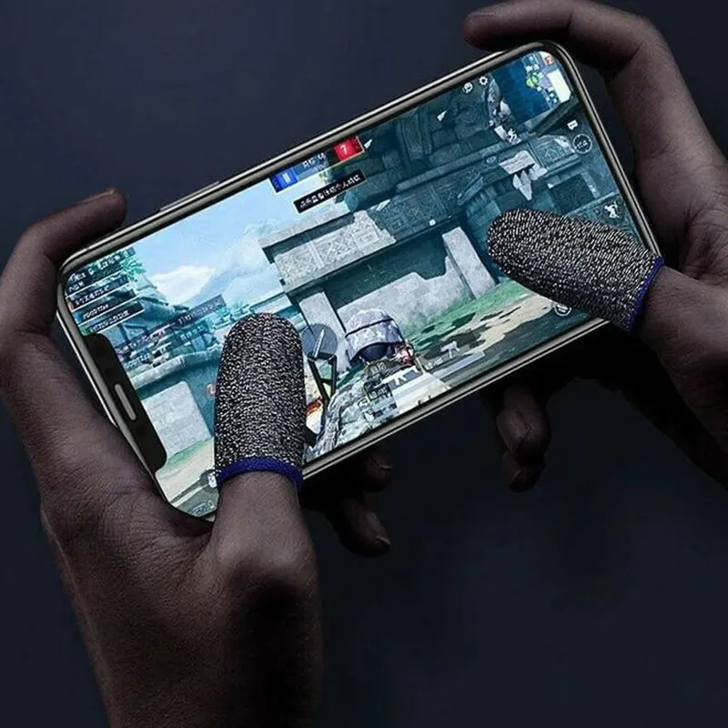 1 쌍 게임 손가락 소매 통기성 슈퍼 얇은 땀 방지 손끝 PUBG 모바일 게임 터치 스크린 손가락 침대 커버