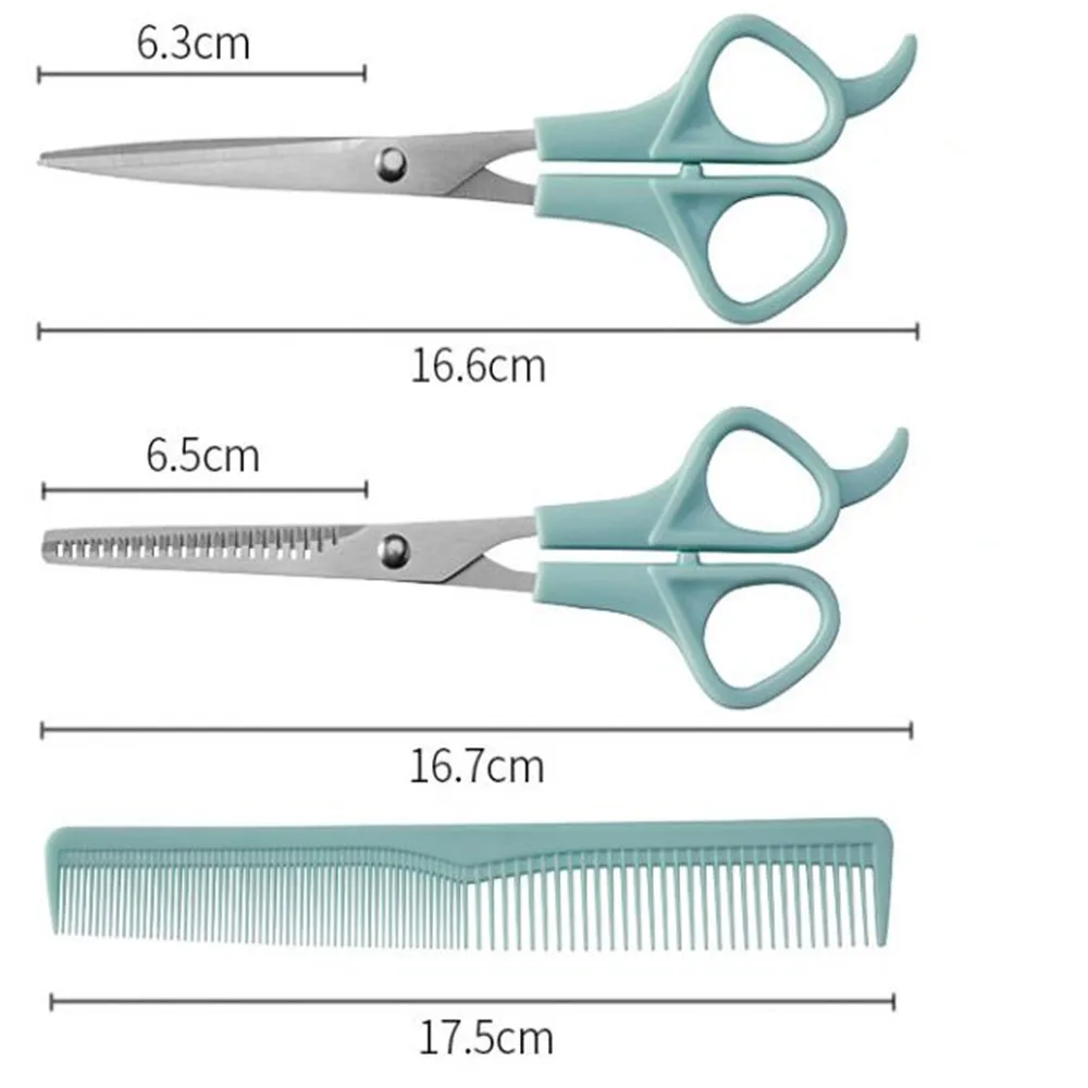 طقم مقص 3 قطع 7 بوصة - مناسب لتخفيف وتصفيف الشعر - للرجال والنساء للتشطيب والقطع المسطحة #2