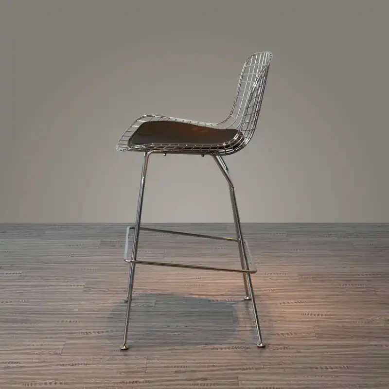 Luxury Dinning Bar Chairs Nordic Office Manicure Makeup High Bar Chairs Soft Leather Taburetes Altos Kitchen Furniture YY50BC