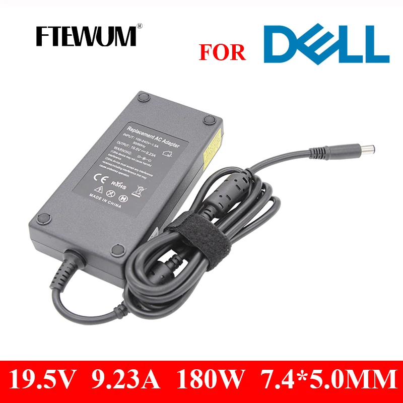 

FTEWUM 19.5V 9.23A 180W 7.4*5.0mm Laptop Adapter for Dell Precision M4600 M4700 M4800 Alienware 13 R3 DA180PM111 AC DC Charger