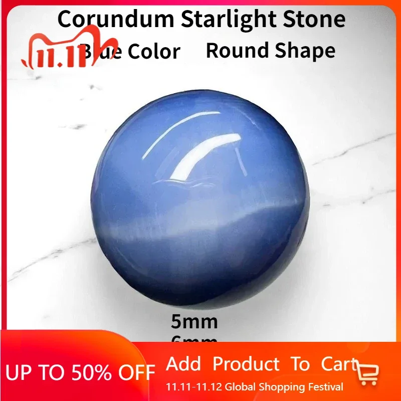 

Синий цвет, корунд, звездный камень, круглая форма, гладкая резка, кабошон, драгоценные камни для изготовления ювелирных изделий своими руками