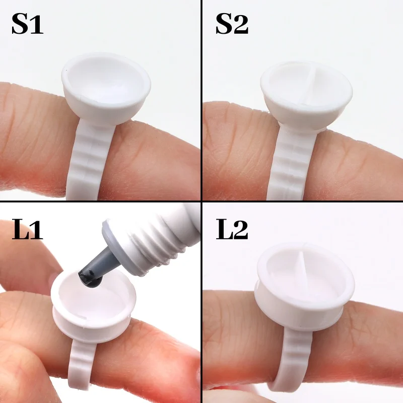 100 Pcs/Pack Disposable Eyelashes GlueRing Holder For Eyelash Extension PalletEye Lashes Lash Glue Rings Cup Tools