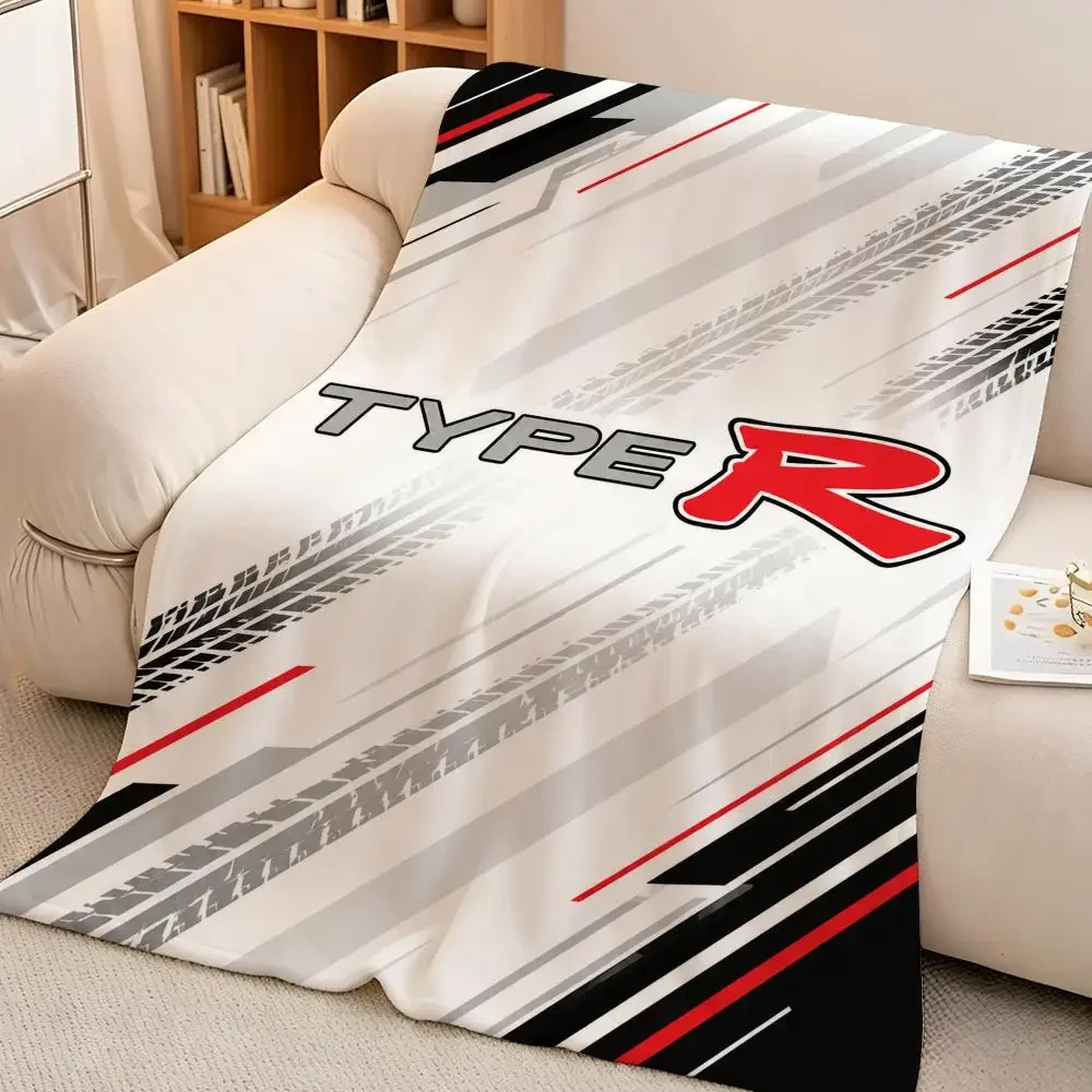 Auto T-Type R Racing Sport Performance Tuning Cute Throw Soft Warm Flannel Blanket Lightweight for Sofa Bed Couch Travel Adults