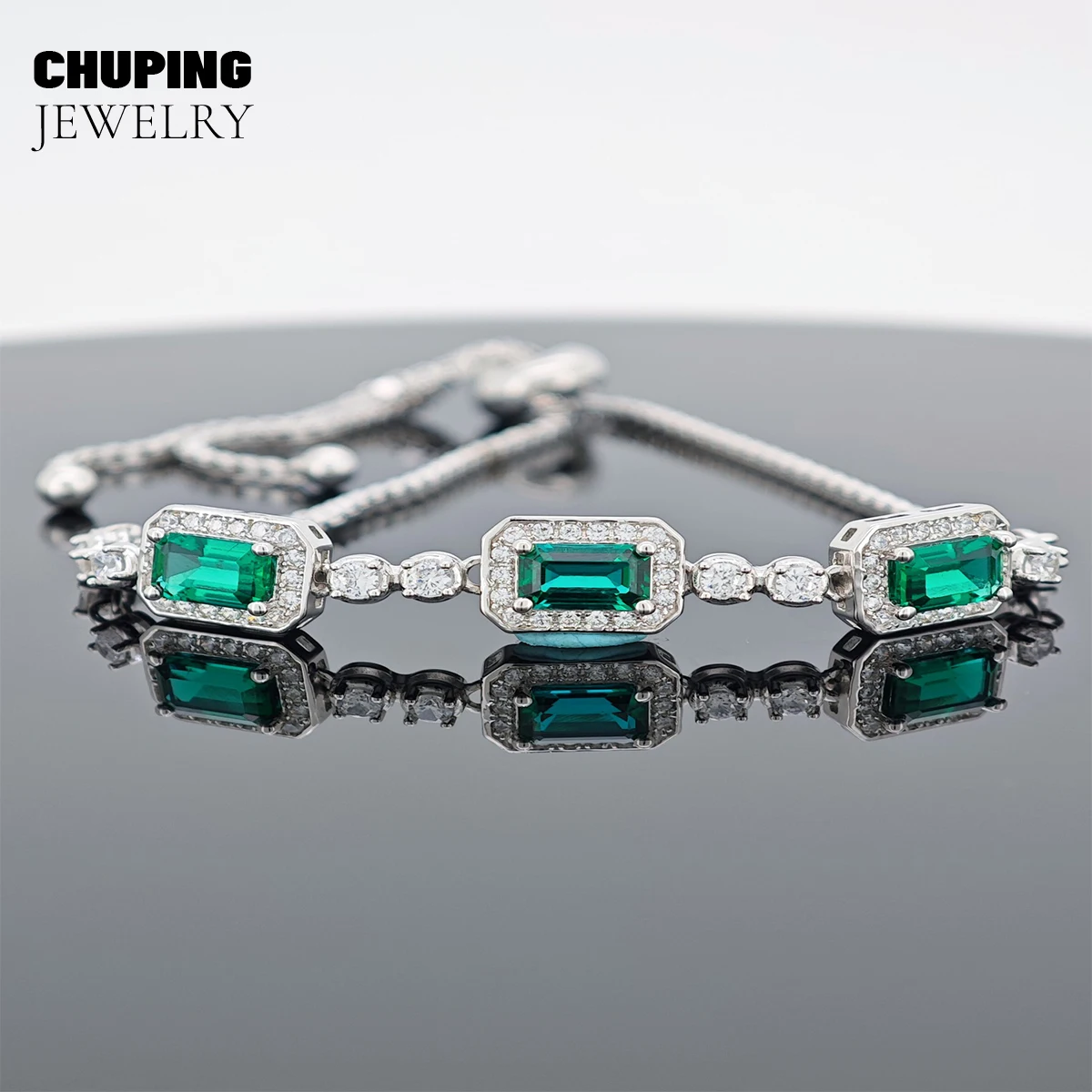 ChuPing Lab Ruby Lab Emerald S925 سوار فضي هدية للذكرى السنوية للنساء حفلة كلاسيكية عيد الحب أو هدية عيد ميلاد