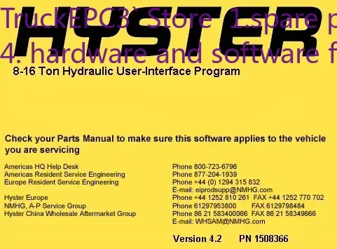 

TruckEPC3 Hyster 8-16 Ton Hydraulic User-Interface Program v4.2