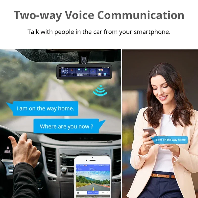 12 inch Touch Screen Android 4CHs Car Camera ADAS WIFI GPS Navigation Rearview Mirror Car Video fleet management monitoring