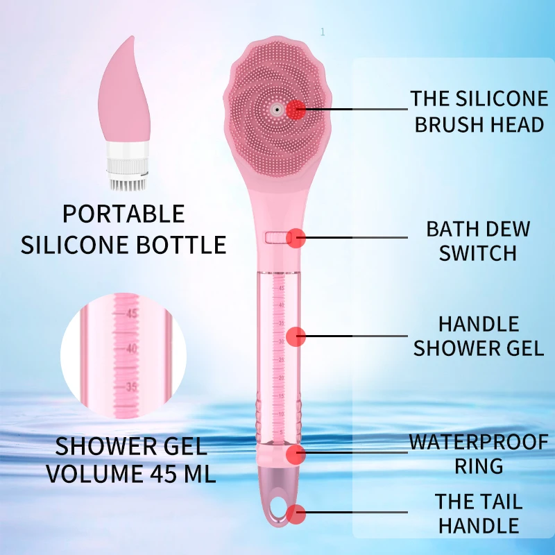 Automatische Schuimende Elektrische Douche Body Borstel Siliconen Gezichtsborstel Back Brush Body Cleaning Exfoliërende Massage Body Scrubber