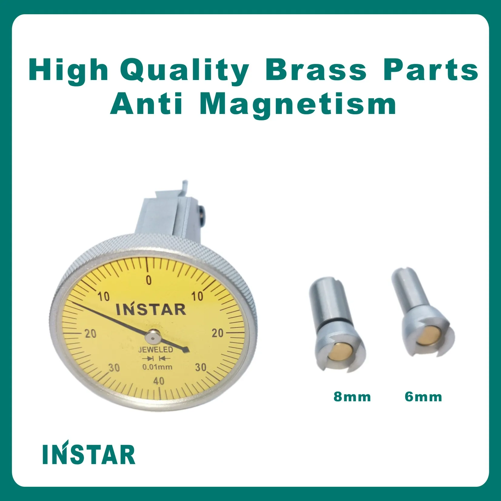 INSTAR Dial Test Indicator 0-0.8mm x 0.01mm Plus Vertical Dial Gage Micron 0-0.2mm DIN878 Standard Germany 0-10mm x 0.01mm