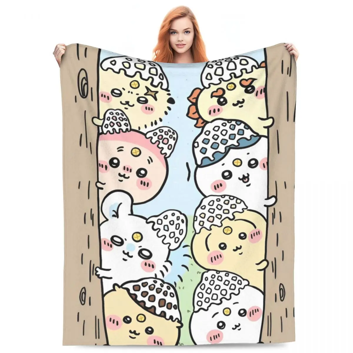 

Kawaii Chiikawa мультфильм одеяло путешествия Фланелевое покрывало для спальни теплое качество на заказ покрывало подарок