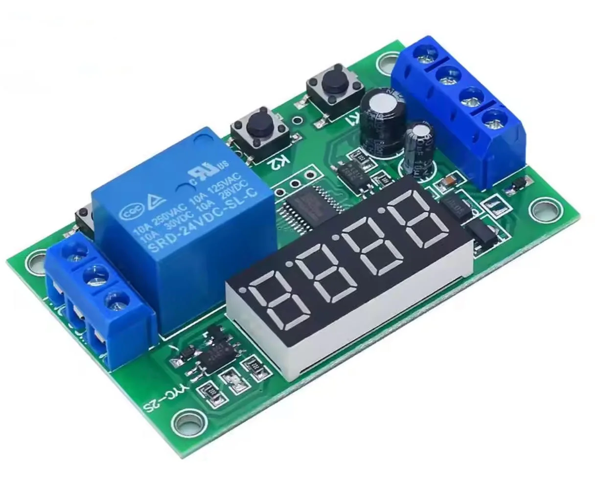 YYC-2S LED Display Adjustable Programmable delay time relay module 5V12V24V fixed time decoupling pulse cycle power off trigger