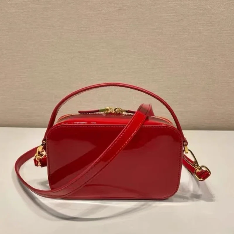 Luxury Mirror Patent Leathe Handbag 2024 New Fashion Vintage Mini Shoulder Bag Designer Elegant Cowhide All-match Clutches Box