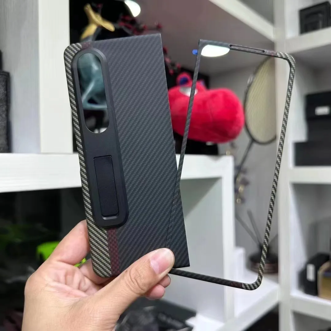 

New Genuine Aramid Fiber Carbon Carbon For Samsung Galaxy Z Fold 4 Fold4 Ultra-thin Anti-drop Brackets Fold 4 CASE Cover