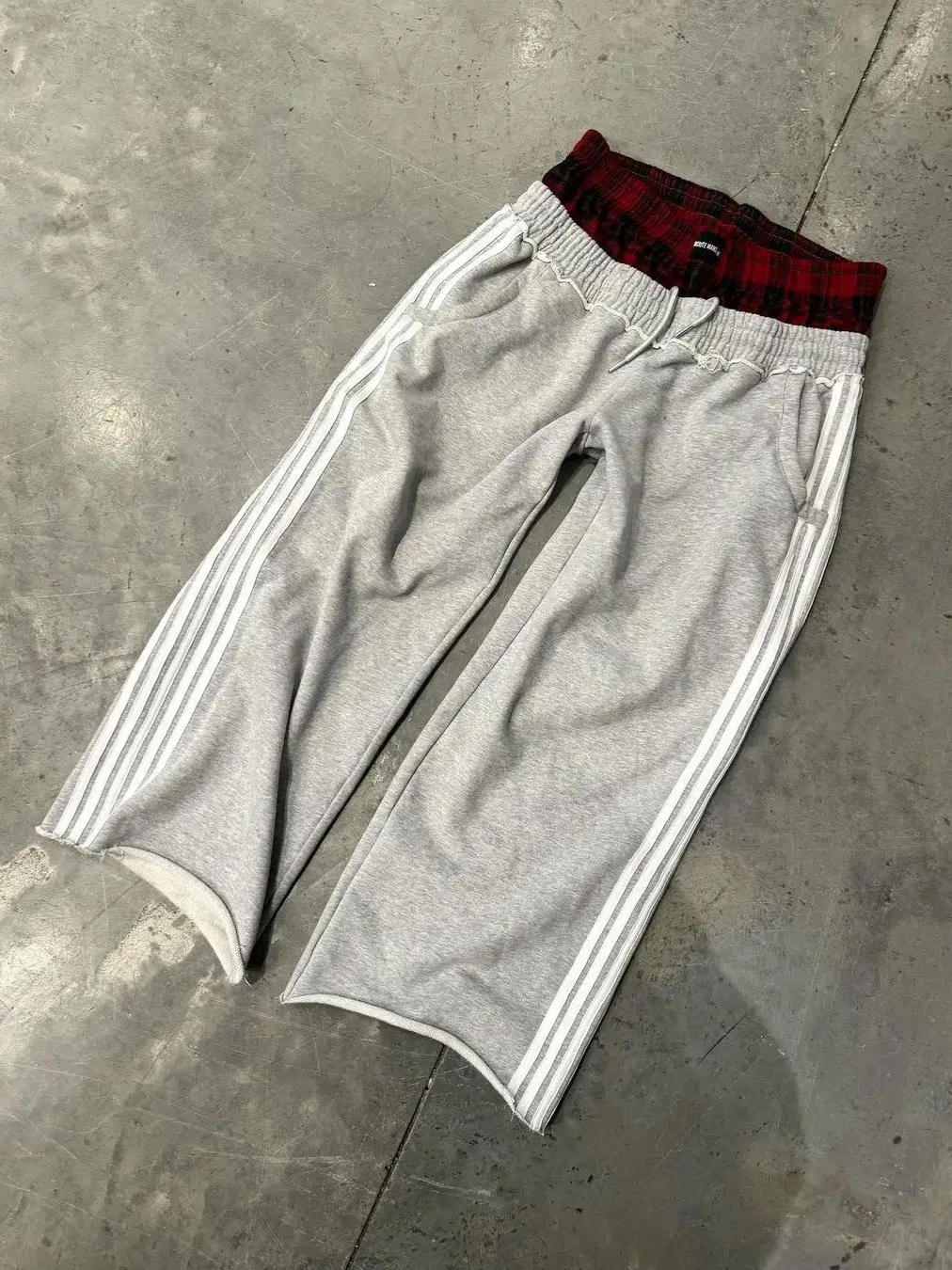 Y2k سروال نسائي غير رسمي مخطط موضة ريترو هاراجوكو فضفاض Sweatpants لصق شعرية عالية الخصر بنطلون جديد في الهيب هوب