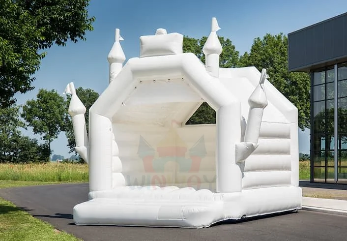 STLFNEW White Bounce House Commercial 13x13 14x14 15x15 16x16 مجموعة منزل ترتد للأطفال الصغار #1