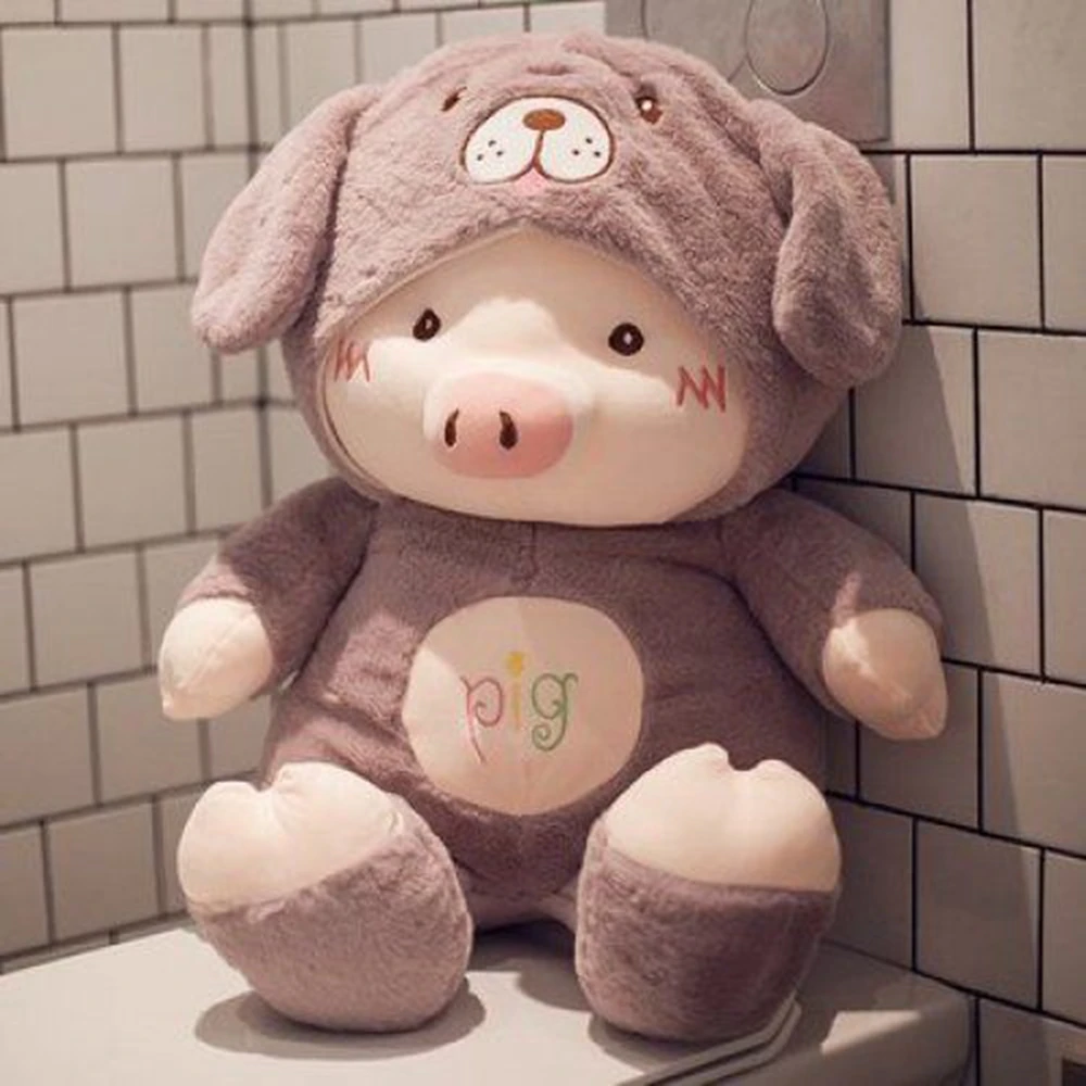 35CM Transform Cute Pig Plush Toy Large Throw Pillow Sleeping Bed Soft Soothing Pillow Doll Festive gifts for children birthday