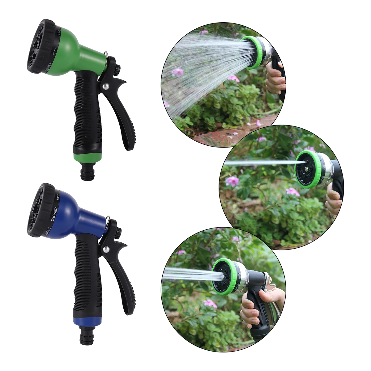 8-Function Watering Gun Nozzle Household  Multi-Mode Shower Head Garden Lawn Irrigation Ground Pets Cleaning Car Wash Water Gun