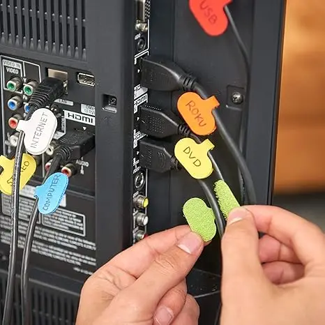 Colorrandom Cable Labels Cable Ties Reusable With Write-on Label Wire Labels Cable And Wire Tags Easy Identification