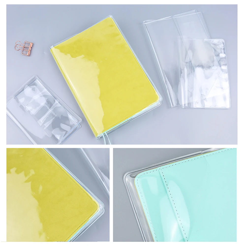 A5/A6 Transparent PVC Hand Account Sleeve Book Cover Notebooks Cover Scrapbook Protector Handbook Protective Film Reusable DIY