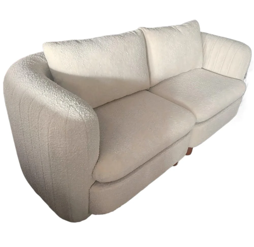 Nordic style modern beige fabric combination sofa set solid wood frame upholstered environmentally friendly pet friendly
