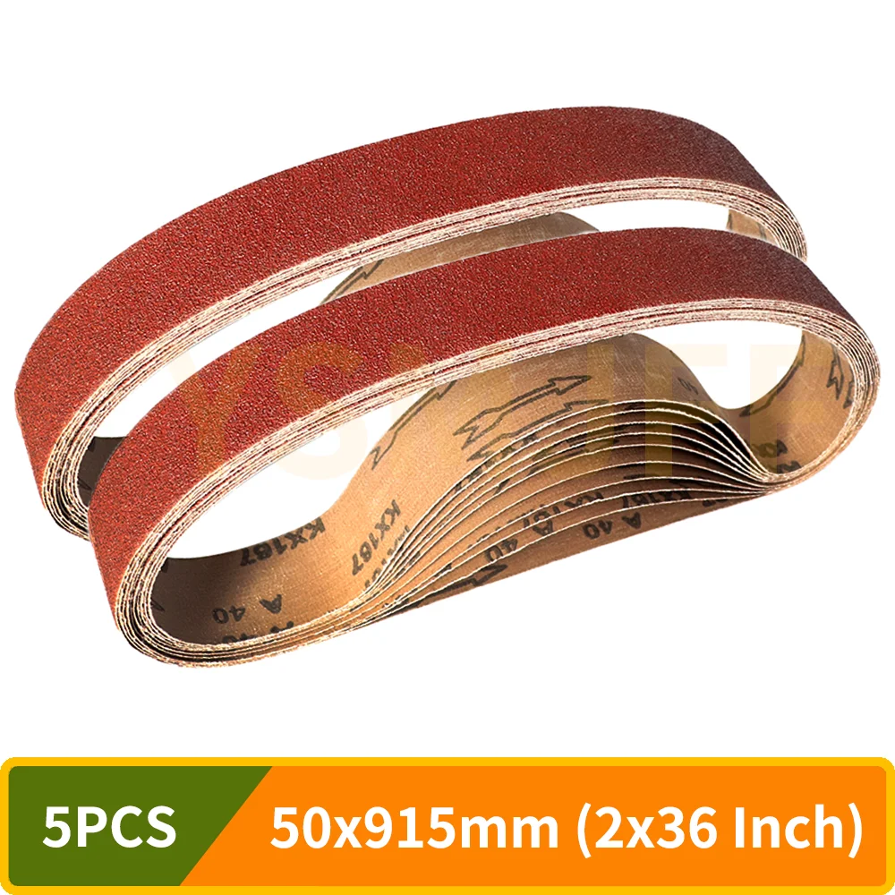 5 sztuk 50x915mm ścierne pasy szlifierskie 40-1000 Grit 2x36 Cal taśmy ścierne z tlenku glinu do drewna miękkiego metalu szlifowanie polerowanie