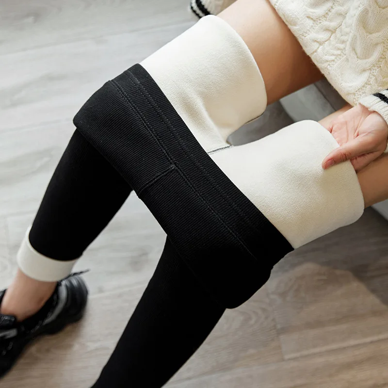 Women's Sherpa Fleece Thermal Leggings Cropped High Waist Tummy Control Winter Ready Pants Lightweight Plush Lined Comfort