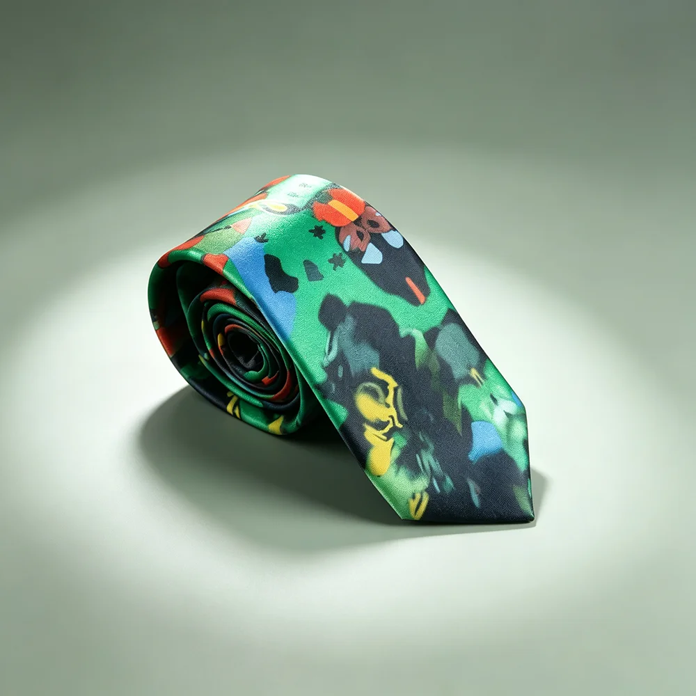 Game Disco Elysium Harrier Du Bois Horrible Necktie Cosplay Tie Unisex Casual Printed Neckwear Halloween Costume Accessories