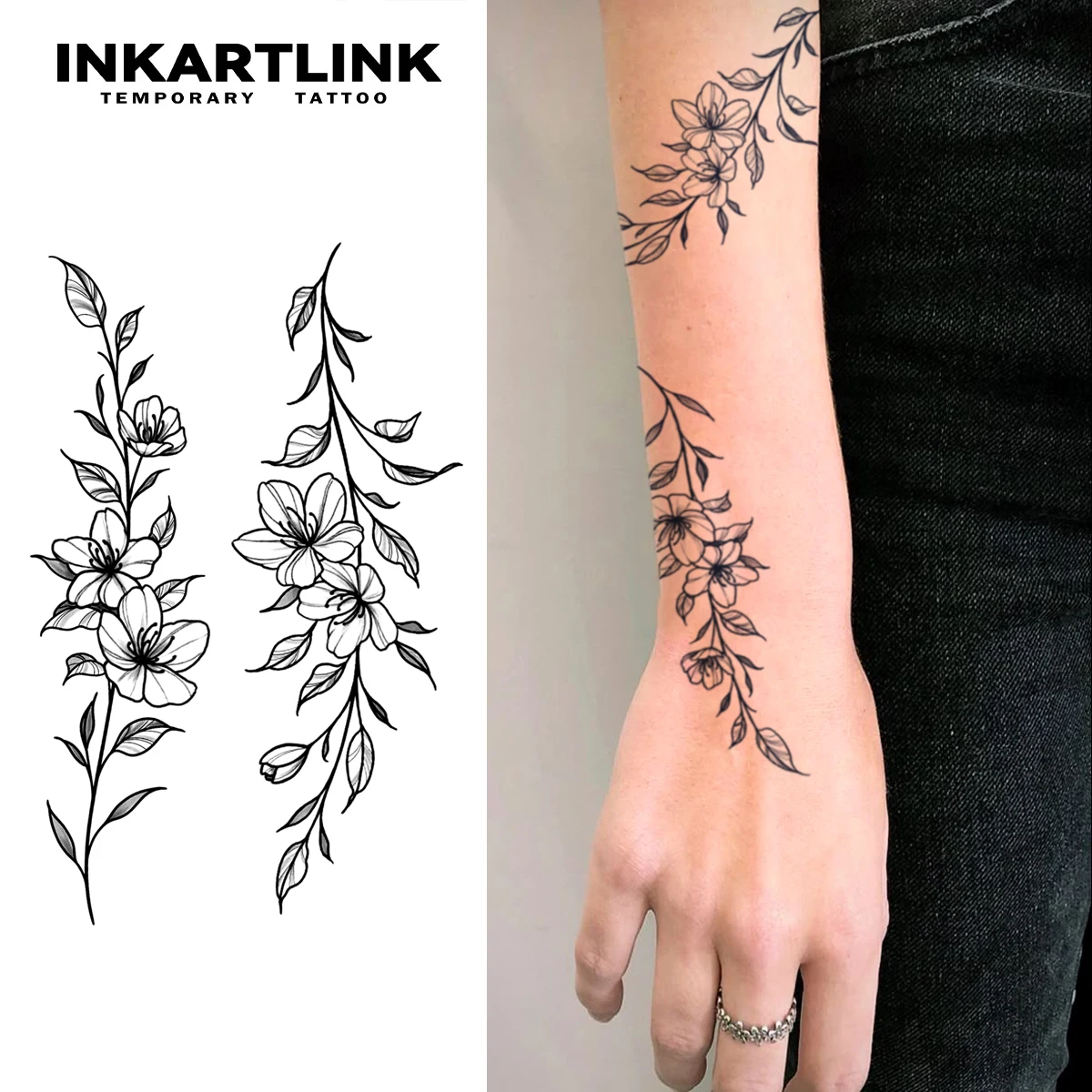 

Цветочное временное татуировки, последние до 15 дней, новая технология, волшебная водонепроницаемая полуперманентная наклейка.