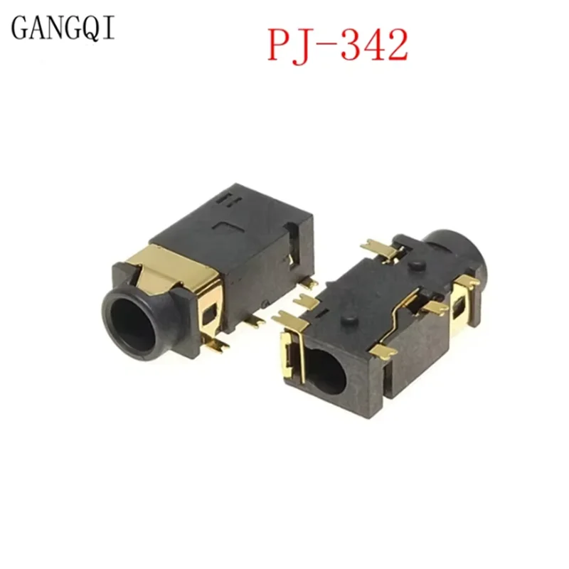 10PCS 3.5 MM Headphone Socket Audio Socket PJ-342 Surface Mounted 6 Feet Double Track Gold Plated PJ342
