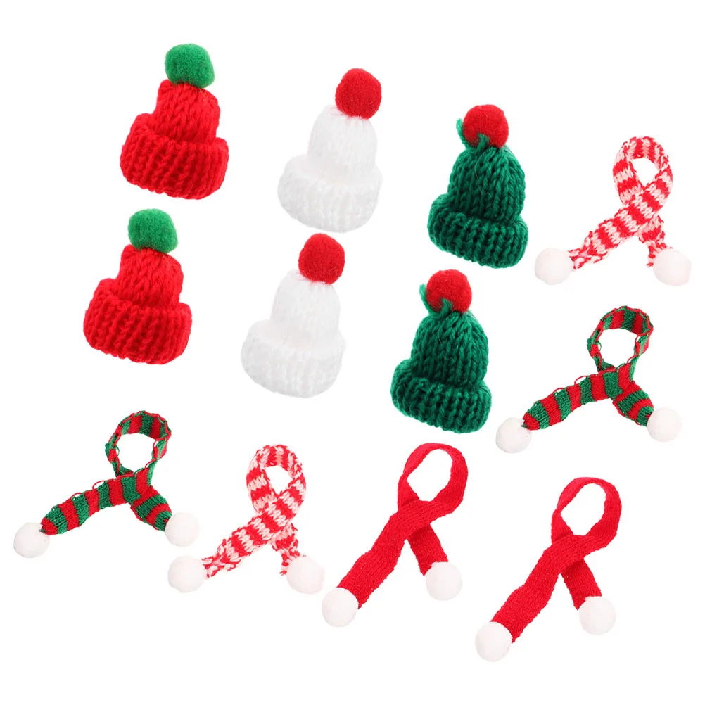

12 Pcs Knit Small Pet Hat Knitted Elf Bearded Dragon Costume Christams Tree Diy