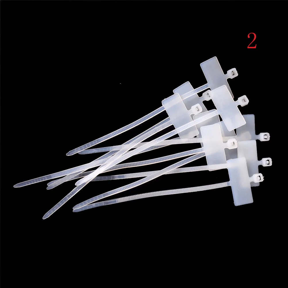 100Pcs 10cm RJ45 RJ12 Wire Power Cable Label Mark Tags Self-Locking Nylon Tie Tags