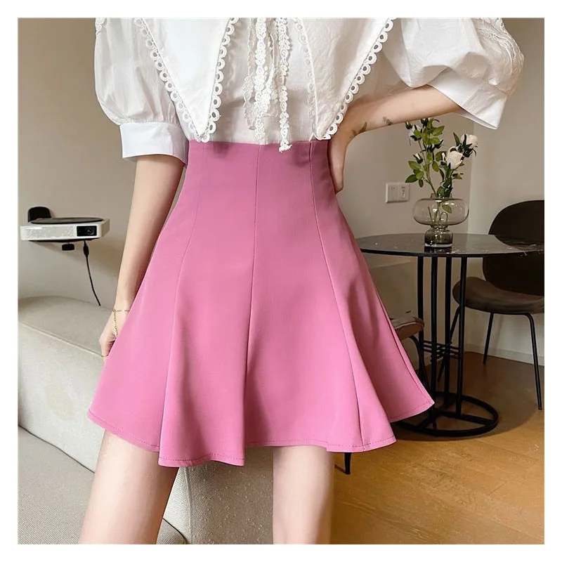 

High Waist Skirts for Womens Chic Personalized White Black Half Skirt Feminine Summer Clothes Female A-line Sexy Skirt